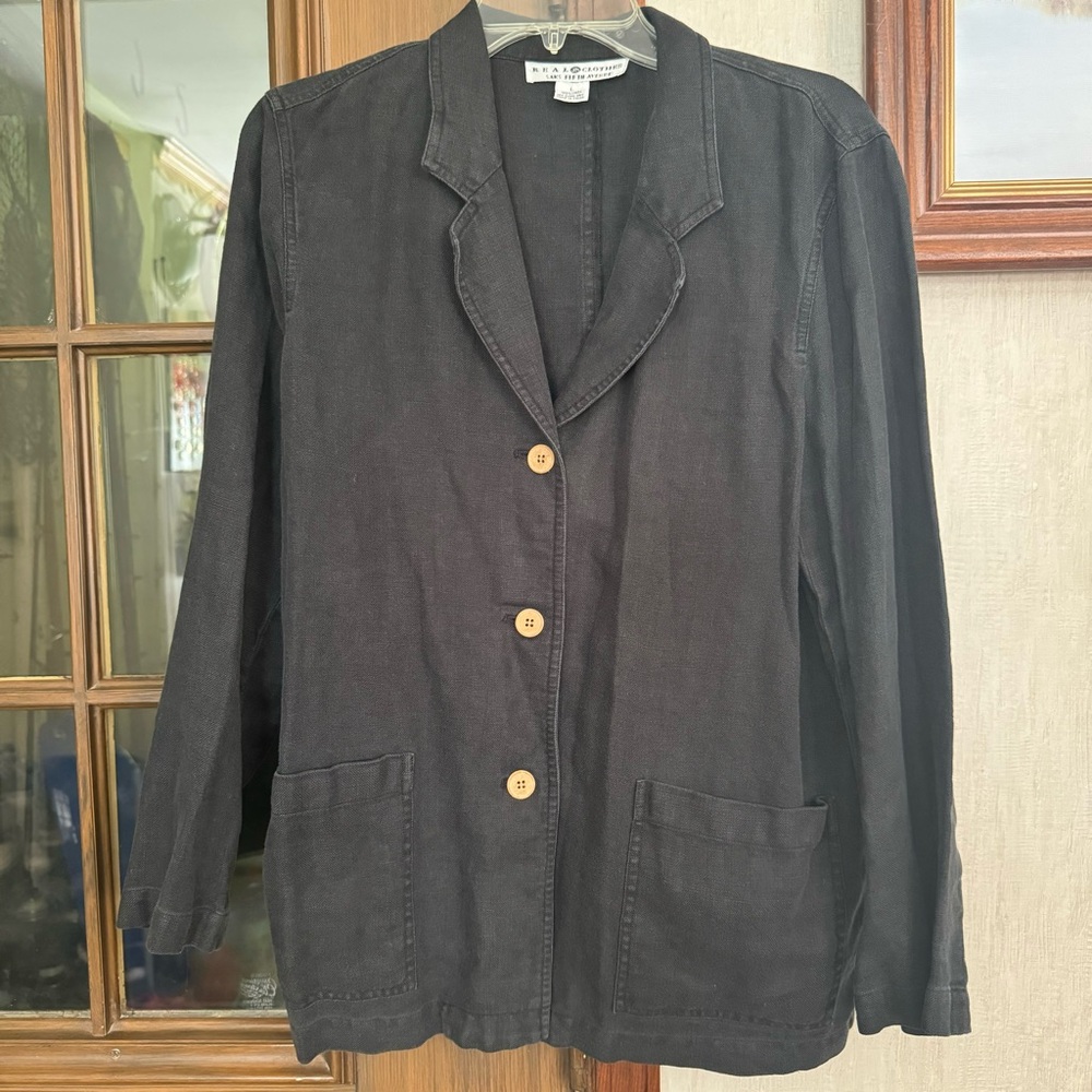 Vintage Real Clothes Saks Fifth Avenue Black Button-Up Blazer